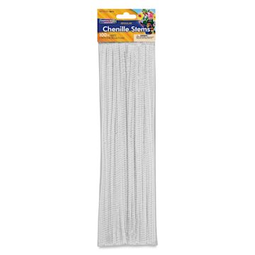 Open in modal - Creativity Street Regular Chenille Stems - 4 mm x 12", Pkg of 100, White