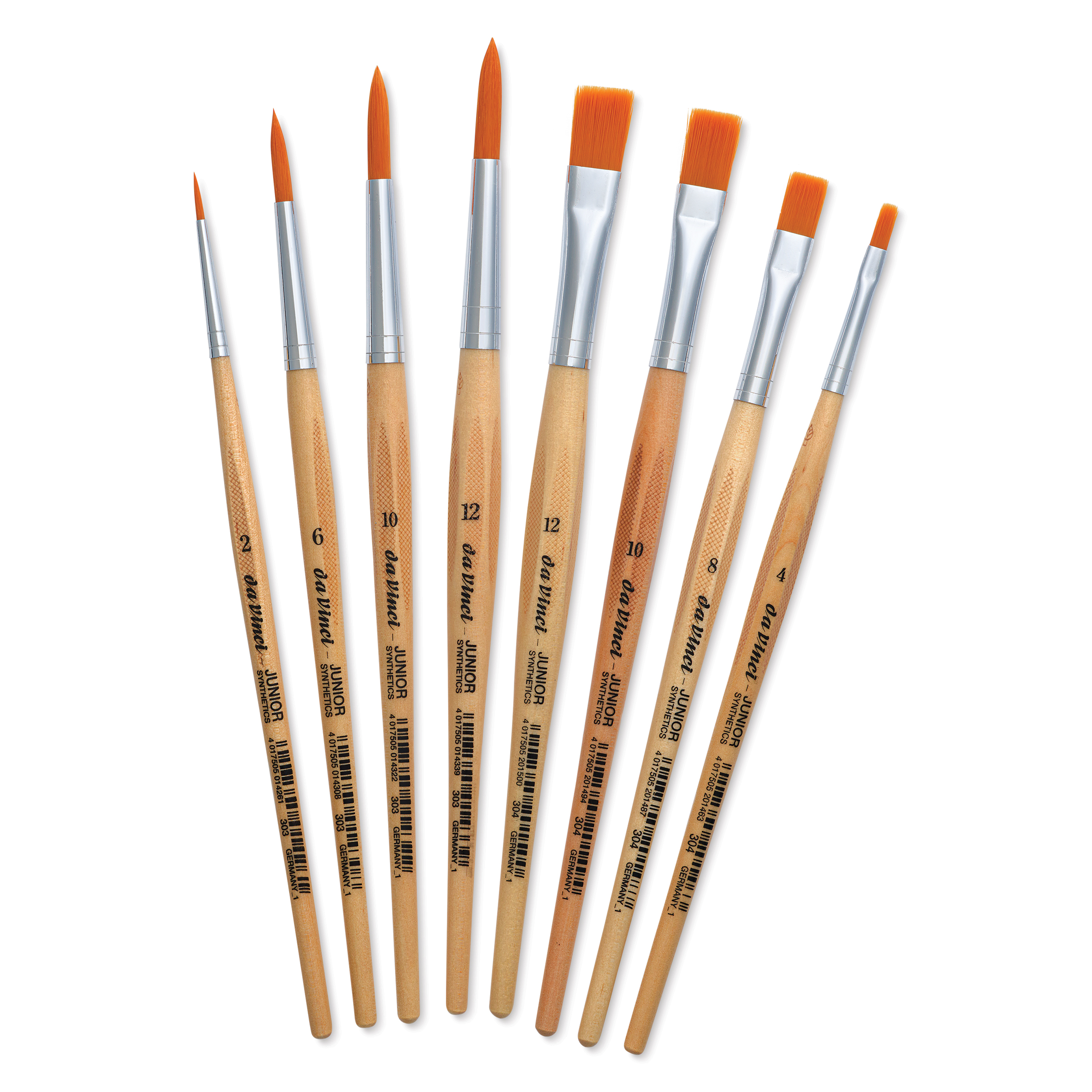 【未使用】da Vinci 油彩筆 まとめ売り 8本セット Da Vinci Junior Synthetic Brushes - Short Handle, Assorted, Set of