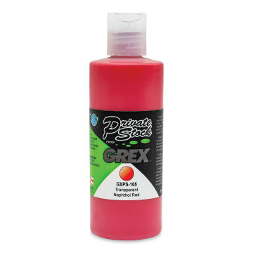 Grex Private Stock Airbrush Colors - Transparent Red Napthol, 4 oz