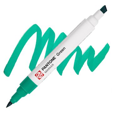 Open in modal - Pantone Dual Tip Marker - Green, swatch and marker