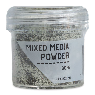 Ranger Mixed Media Powders - Front of Jar of Bone Color Powder
