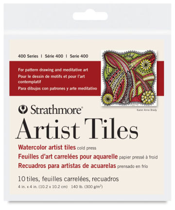 Strathmore 400 Series Watercolor Paper Artist Tiles - Front of 4" x 4" pad shown