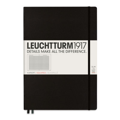 Leuchtturm1917 Squared Hardbound Notebook - Black, Master Slim, 8-3/4" x 12-1/2"
