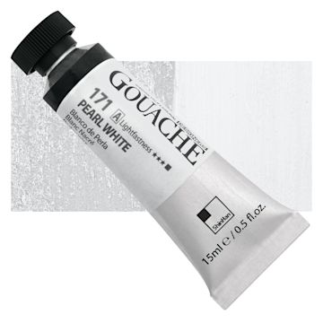 Open in modal - ShinHan Professional Designers Gouache - Pearl White, 15 ml tube and swatch