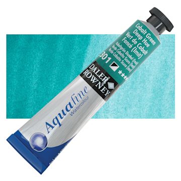 Open in modal - Daler-Rowney Aquafine Watercolor - Cobalt Green Deep, 8 ml Tube and swatch