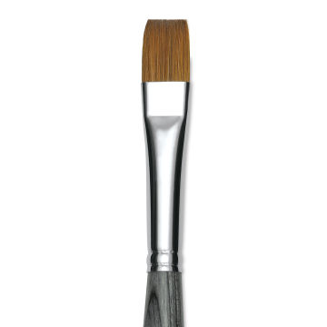 Da Vinci Colineo Synthetic Kolinsky Sable Brush - Flat, Size 12, Short Handle (close-up)