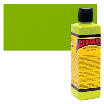 Open in modal - Alpha6 Alphanamel Lettering Enamel - Dorr's Green, 236.6 ml - Bottle and Swatch