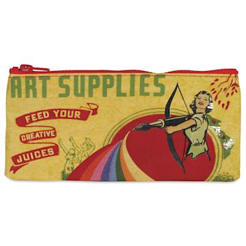 Open in modal - Blue Q Zipper Pencil Pouch - Art Supplies, 8-1/2" x 4-1/4", front