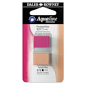 Daler-Rowney Aquafine Watercolors - Set of 2, Permanent Rose and Peach Pink, Half Pan