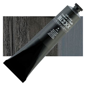 Open in modal - Blockx Artist Oil Color - Mars Black, 200 ml tube and swatch