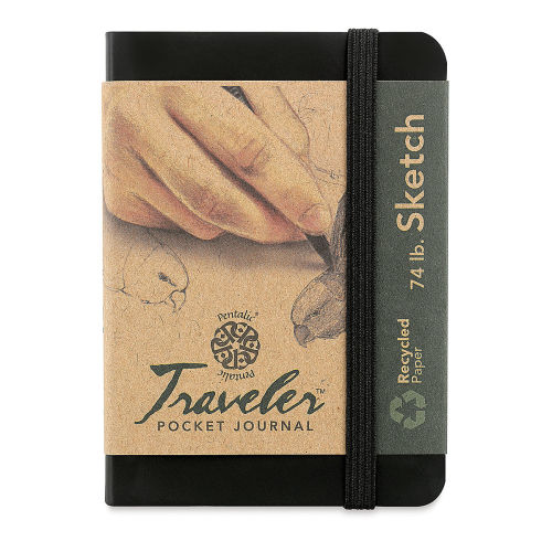 Pentalic - 8x 10 Traveler Pocket Sketching Journal - Black 