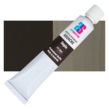 Open in modal - Art Spectrum Artists' Gouache - Sepia, 22.5 ml tube and swatch