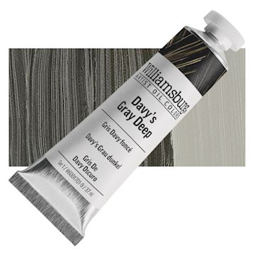 Open in modal - Williamsburg Handmade Oil Paint - Davy's Gray Deep, 37 ml tube and swatch