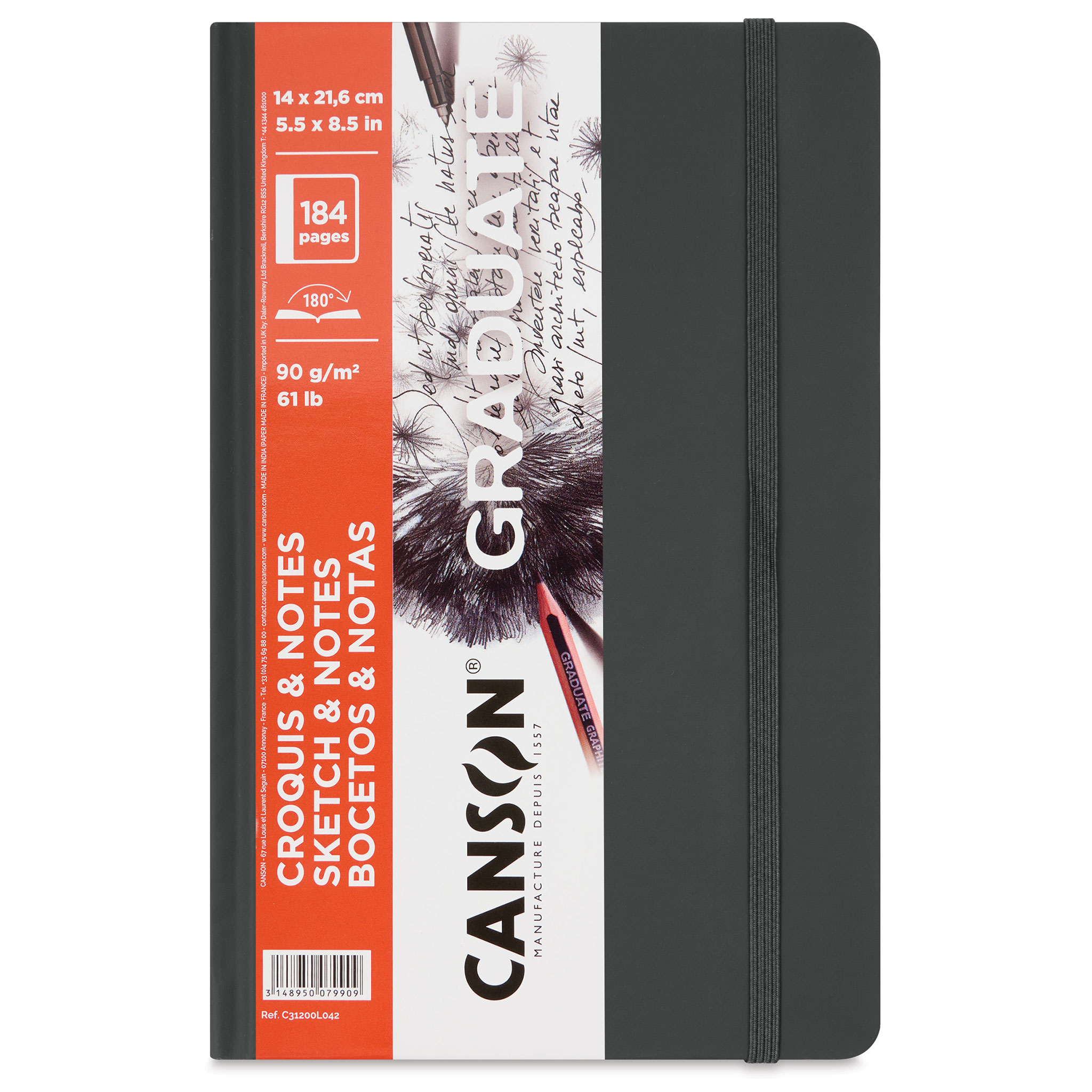 Daler Rowney Simply Sketchbook - Spiral Bound, 5.5" X 8.5" (14cm X 21.6cm), 80 Sheets Soft White Acid-Free Paper