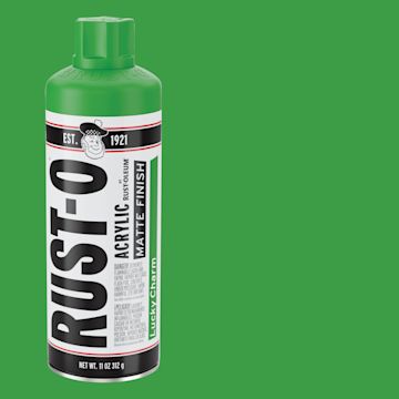 Open in modal - Rust-Oleum Rust-O Artist Acrylic Spray Paint - Lucky Charm, Can and Swatch