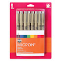 Sakura Pigma Micron Pen - Set of 8, Rainbow, 01