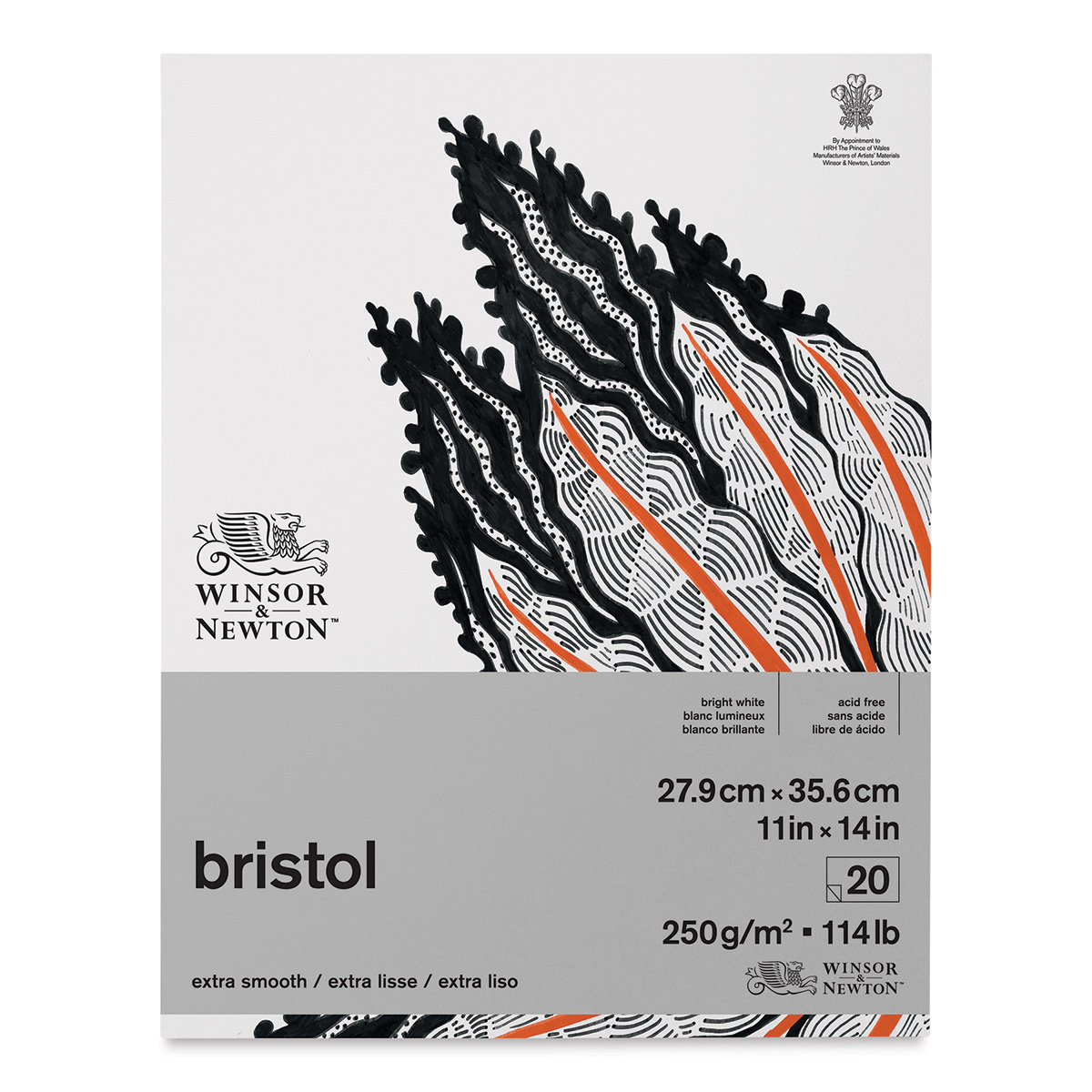  Strathmore 300 Series Bristol Paper Pad, Smooth, Tape Bound,  11x14 inches, 20 Sheets (100lb/270g) - Artist Paper for Adults and Students  - Markers, Pen and Ink