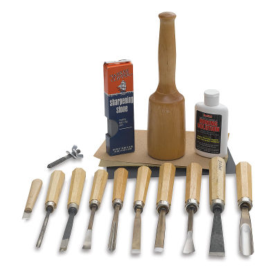 Wood Worker's Carving Set - Components of Set shown