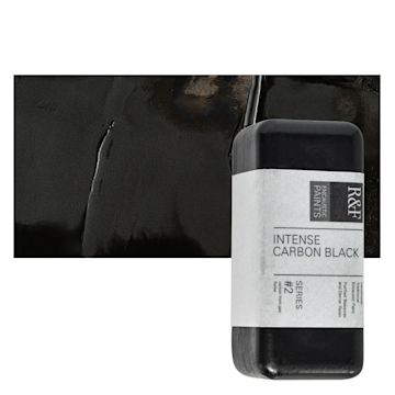 Open in modal - R&F Encaustic Paint Block - Intense Carbon Black, 104 ml block and swatch