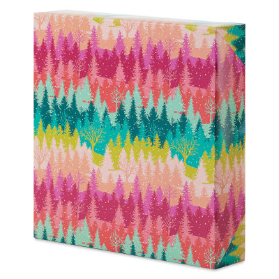 The Gift Wrap Company Wrapping Paper - Colorful Timbers, 30" x 10 ft, Roll (Sample wrapped package, Angled view)
