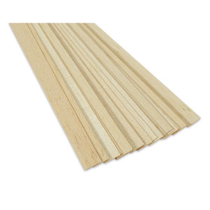Bud Nosen Balsa Wood Sticks - 1/16" x 1" x 36", Pkg of 20 (view of the ends)