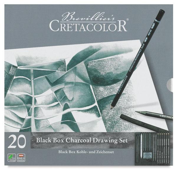 Cretacolor Black Box Charcoal Drawing Set Of 20 - Wooden Box