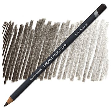 Open in modal - Derwent ProColour Colored Pencil - Burnt Umber pencil and swatch