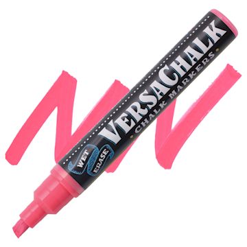 Open in modal - VersaChalk Wet Erase Liquid Chalk Marker - Vivid Mandy Pink, 5 mm, swatch and marker