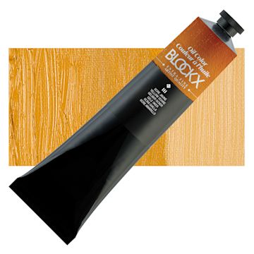 Open in modal - Blockx Artist Oil Color - Yellow Ochre, 200 ml tube and swatch