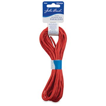 Open in modal - John Bead Craft Paracord - Red cord looped on hanging label