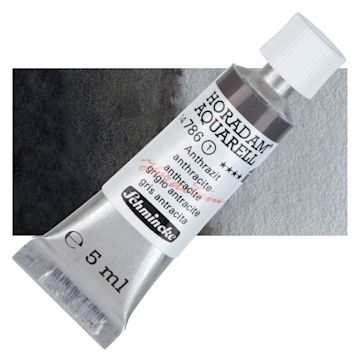 Open in modal - Schmincke Horadam Aquarell Artist Watercolor - Anthracite, 5 ml tube and swatch