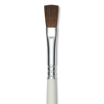 Open in modal - Mayco Overglaze Mother of Pearl Brush - Shader, Short Handle, Size 1/4", close-up