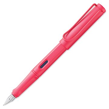 Open in modal - Lamy Safari Fountain Pen - Sunset Coral, Fine Nib, cap off