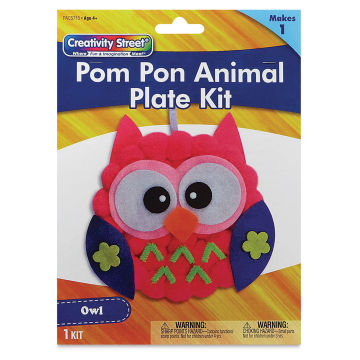 Creativity Street Pom Pon Animal Plate Kit - Owl (front of packaging)