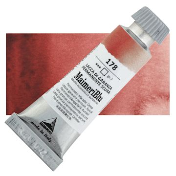 Open in modal - Maimeri Blu Artist Watercolor - Permanent Madder Deep, 12 ml Tube and swatch
