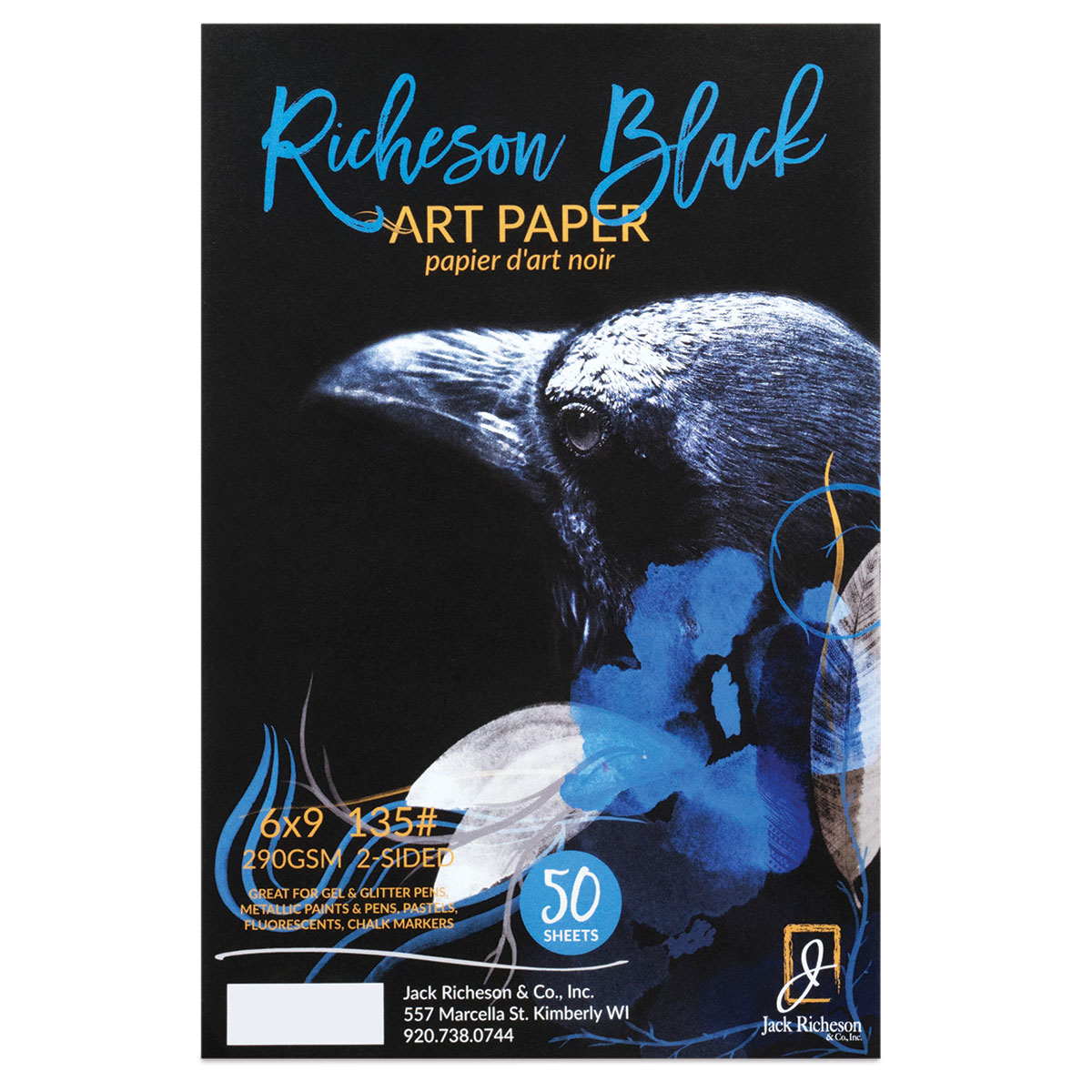 Jack Richeson Watercolor Paper 6 x 9 Inches 135 lb Black 50 Sheets