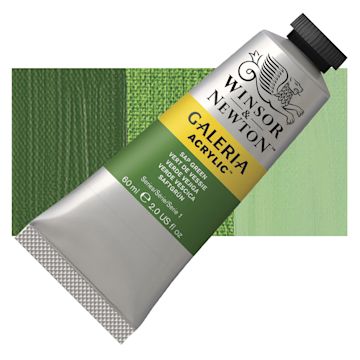 Open in modal - Winsor & Newton Galeria Flow Acrylic - Sap Green, 60 ml tube and swatch