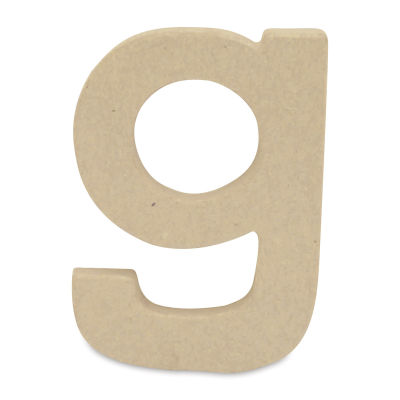 DecoPatch Paper Mache Small Kraft Letter - G, Lowercase, 3-2/5" W x 5" H x 1/2" D