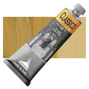 Open in modal - Maimeri Classico Oil Color - Yellow Ochre, 60 ml tube and swatch