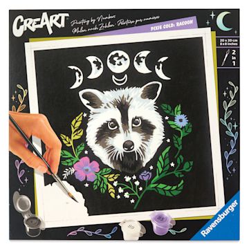 Open in modal - CreArt Pixie Cold Paint By Number Kit - Raccoon, front of package