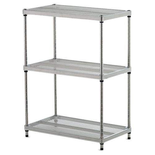 Design Ideas MeshWorks Shelving Units Silver, 3Tier BLICK Art