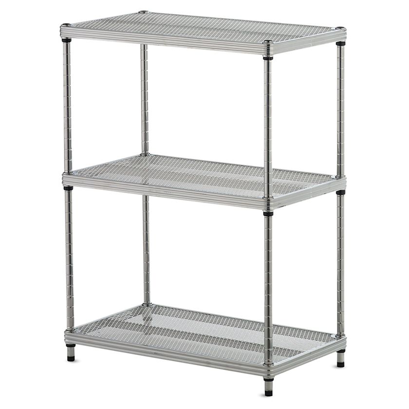 Design Ideas MeshWorks Shelving Units Silver, 3Tier BLICK Art