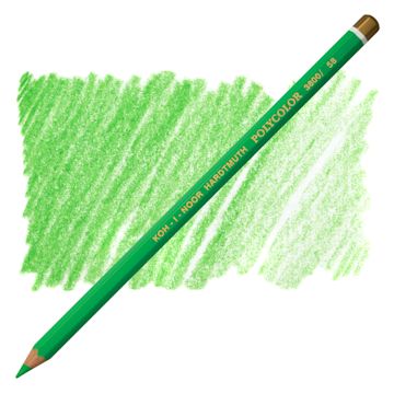 Open in modal - Koh-I-Noor Polycolor Dry Color Drawing Pencil - Light Green 58, swatch and pencil