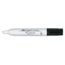 Faber-Castell Pitt Big Brush Artist Pen - White Pen shown open and horizontally