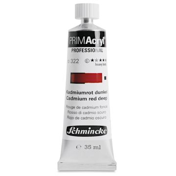 Open in modal - Schmincke Primacryl Professional Acrylic Paint - Cadmium Red Deep, 35 ml Tube
