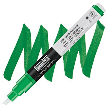Open in modal - Liquitex Paint Marker - Light Green Permanent, 2mm Tip marker and swatch