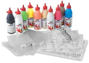 Pebeo Arti' Stick Window Colors - Teacher's Kit, Set of 10 Colors, 500 ml bottles