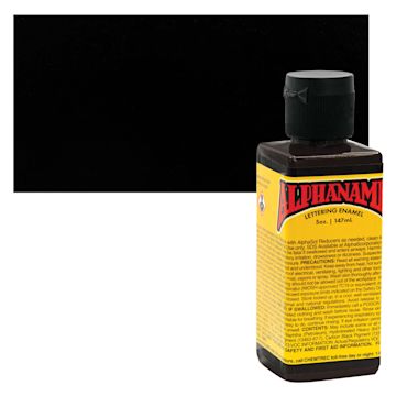 Open in modal - Alpha6 Alphanamel Lettering Enamel - McKeag's Black, 147 ml - Bottle and Swatch