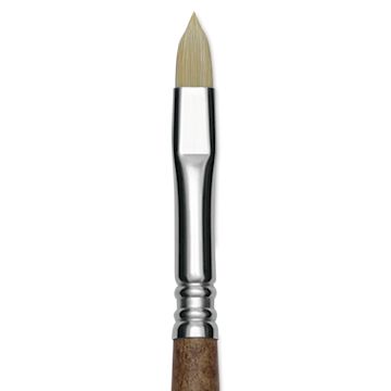Open in modal - Escoda Futura Synthetic Bristle Brush - Series 5410, Short Filbert, Size 8, Long Handle, close-up
