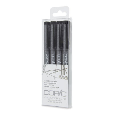Copic Multiliner Pen - Black, Fine Nibs, Set of 4
